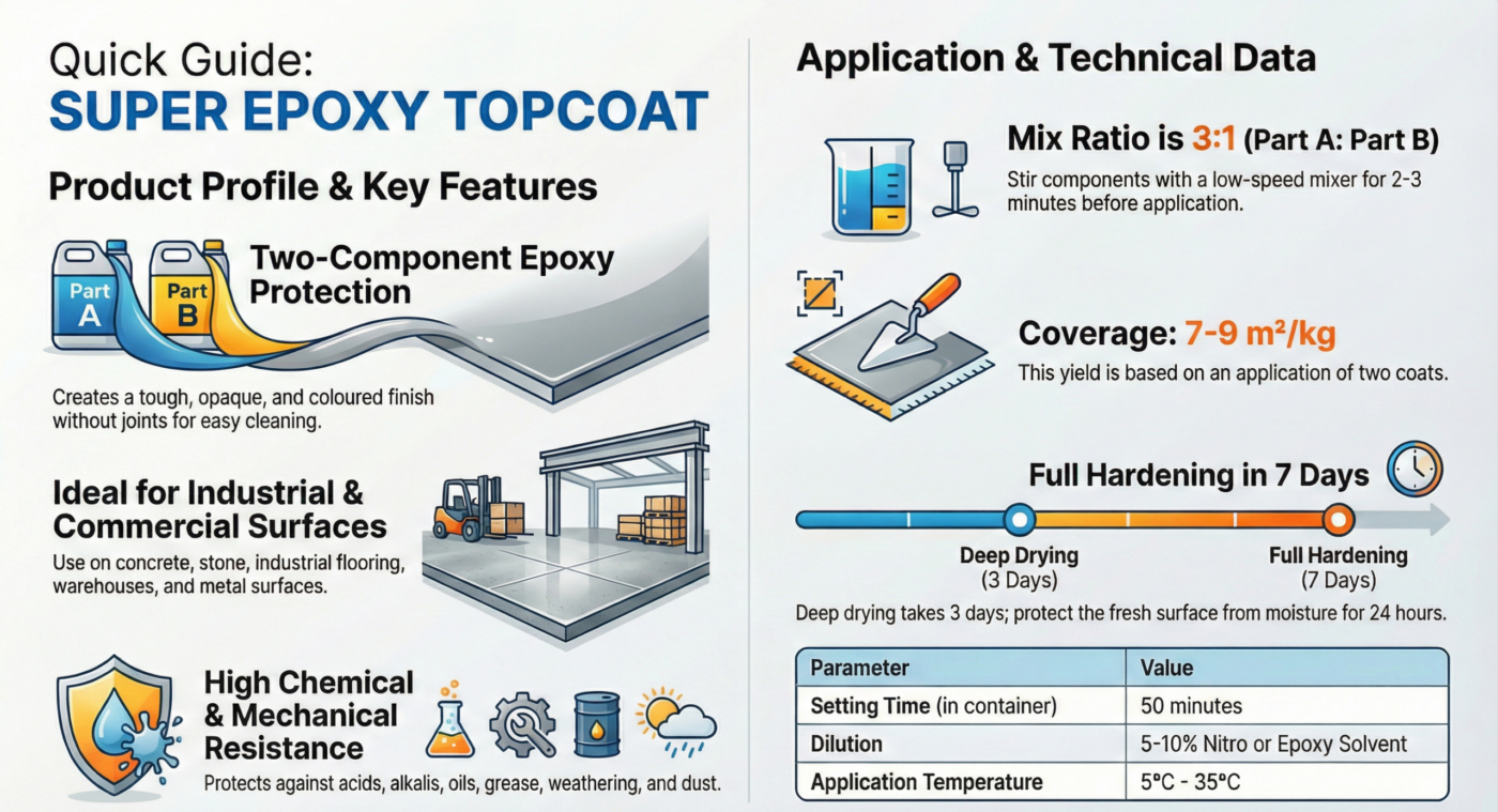 infographic Super Epoxy Topcoat Quick Guide